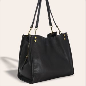 American Leather Company (NEW) genuine leather Lenox Triple Entry Satchel in BLK